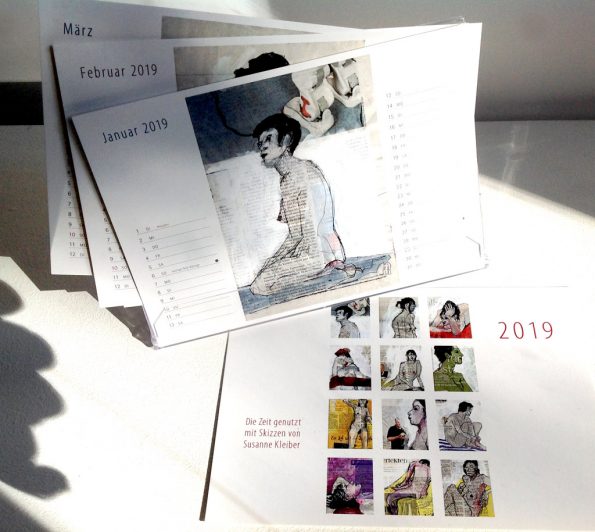 Kalender 2019 mit figürlichen Skizzen