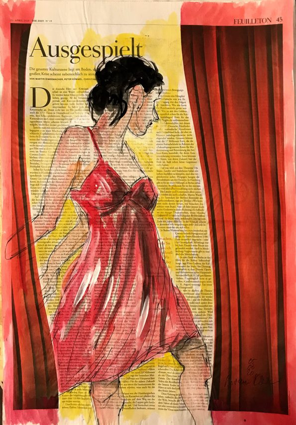 Ausgespielt – Figürliche Illustration auf ganzer Zeitungsseite.
