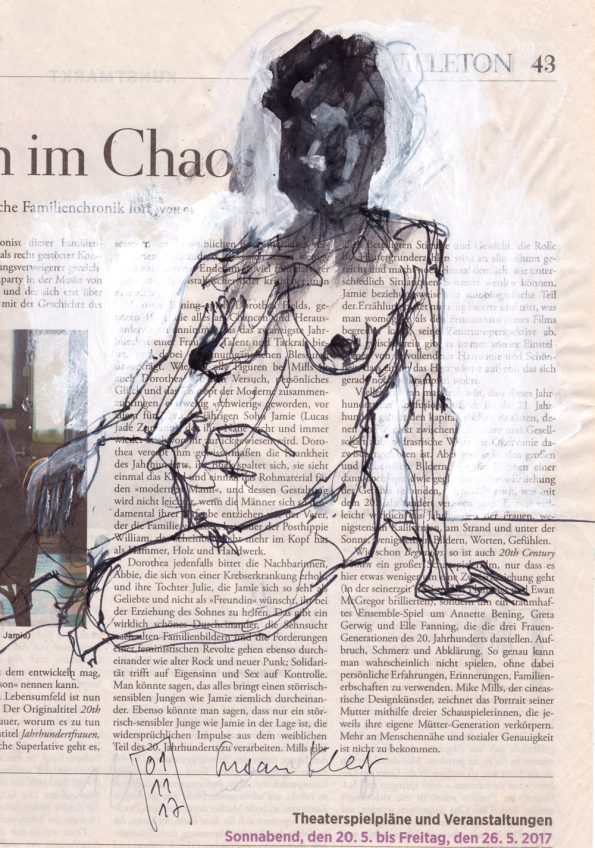 Chaos – figürliche Illustration auf Zeitung zum Thema "Tanz auf dem Vulkan"
