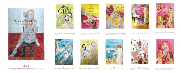 Titelblatt und zehn Beispiel-Monate aus dem Wandkalender