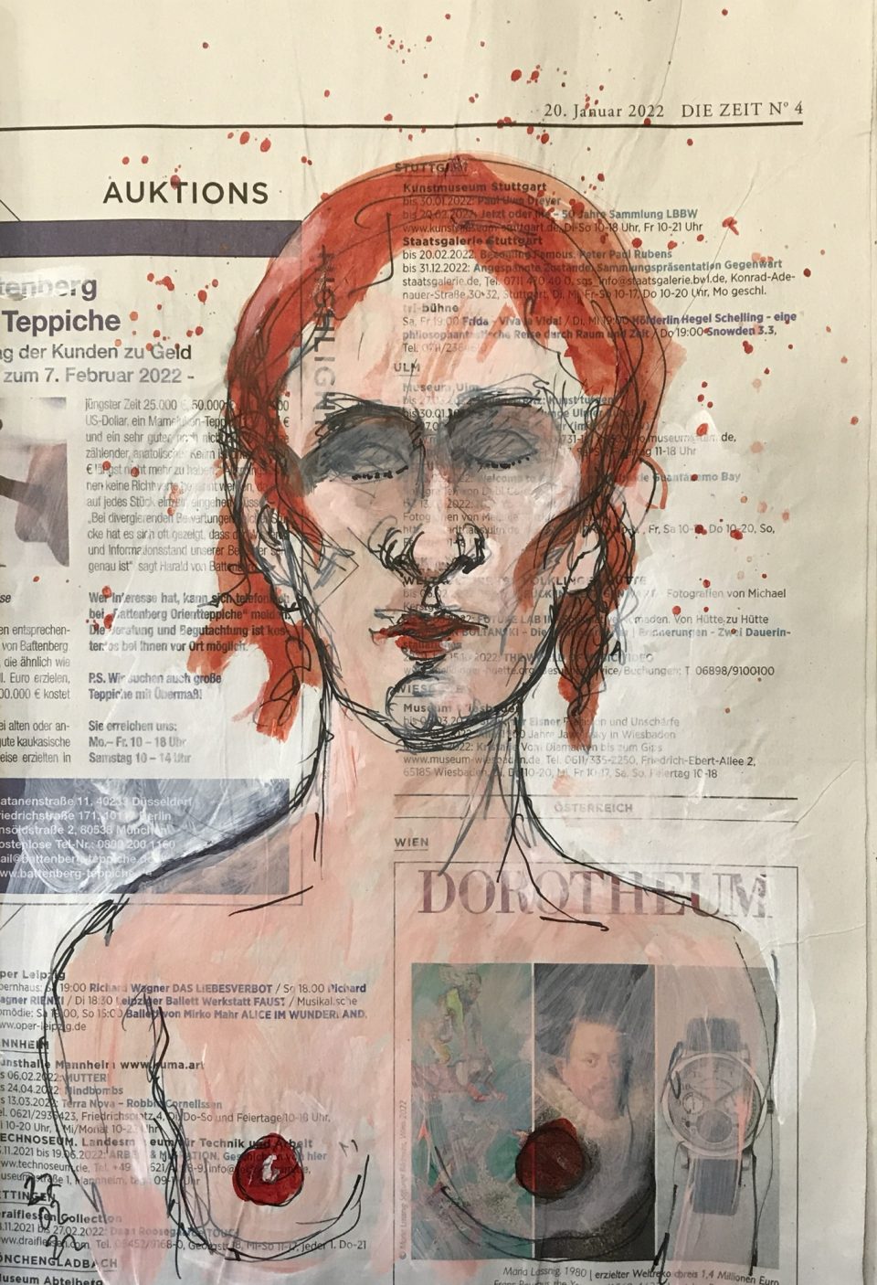 Weiblicher Akt auf Zeitung